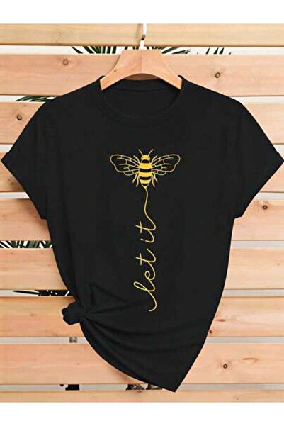 23ERVA Bee, Women's Let It Bee Design, Pure Cotton T-Shirt, Summer Wear, Casu...