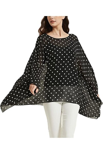 GENERAL Wiiiwish Women's Loose Solid Long Batwing Sheer Chiffon Caftan Wrap P...