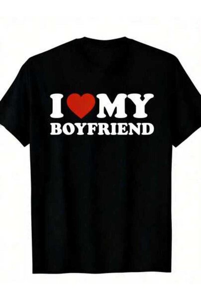 LİNA06 Men's Summer Outfits, I Love My Boyfriend Graphic Tees, Funny Vintage ...