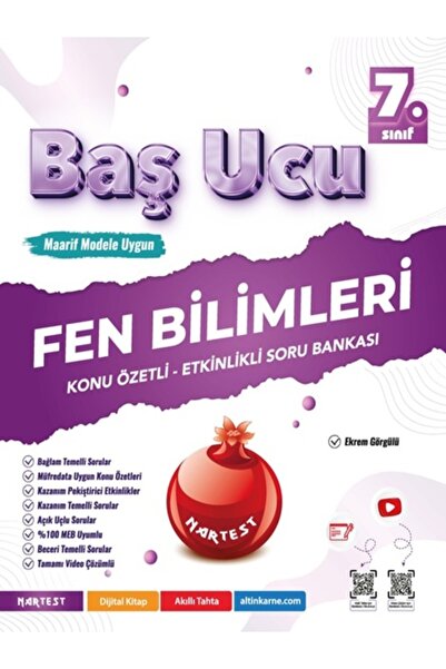Nartest Yayınları 7.SINIF YENİ MAARİF MODEL BAŞUCU FEN BİLİMLERİ SORU BANKASI