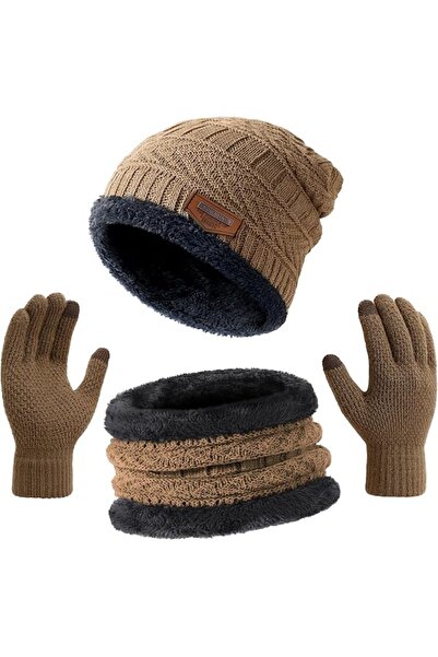 GENERAL Winter Hat Beanie Scarf Touchscreen Gloves Set for Men/Women, Warm Kn...