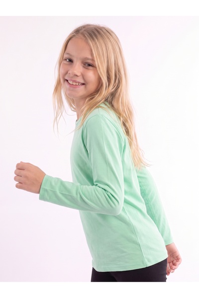 FYK KİDS Girl's Basic Solid Color Long Sleeve Sweatshirt