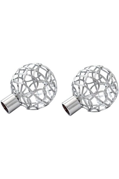 Morvena Picks Capete decorative din două piese din fier forjat, alb, pentru b...