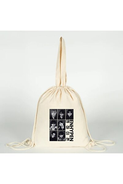 Generic Brand Enhypen K-Pop Printed Versatile Drawstring Cloth Bag for Hand, ...