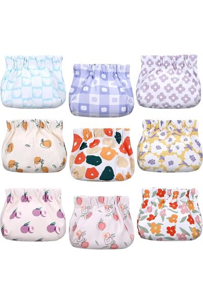 EXCEFORE 9 Pcs Mini Pouch for Purse Bulk, Small Makeup Pouch, Waterproof Pock...