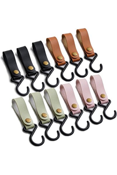 Morvena Picks Pachet 12 cârlige din piele în formă de S pentru camping/dulap ...