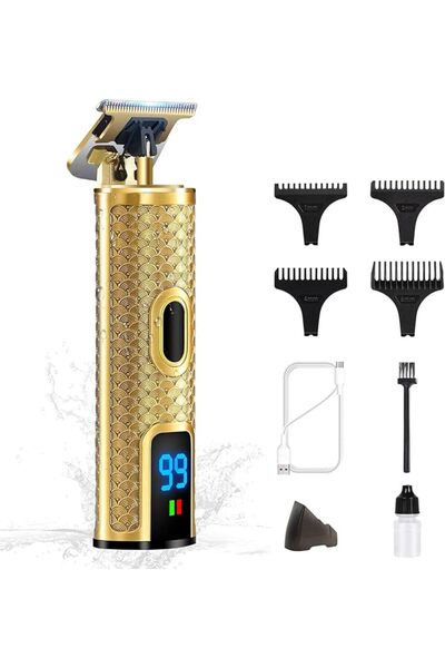 EXCEFORE ماكينة تشذيب اللحية للرجال، ماكينة حلاقة احترافية للرجال، مقاومة للم...