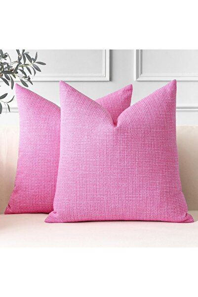 OTOSTAR Pack of 2 Throw Pillow Covers 20x20 Inch Linen Cream Pillowcases Farm...