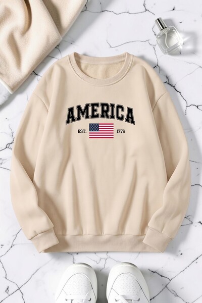 uyguntarz Unisex Printed Crew Neck Sweatshirt