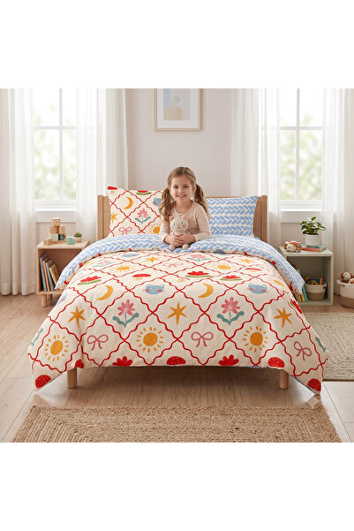 mirellestore غطاء لحاف مونتيسوري (100x200) ومجموعة ملاءات مطاطية |   الشمس