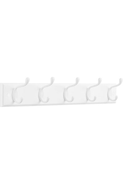 SONGMICS Wall-Mounted Coat Rack, Hook Rack, 5 Dual Metal Hooks, for Coats, Ba...