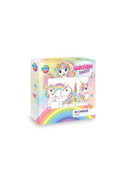 MC Micostore Unicorn 3D Candles 7 cm - 5 pieces Grafix