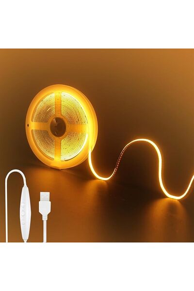 GENERAL 5V USB COB LED Strip Lights with Dimmable Switch,9.84FT/3M,Warm White...
