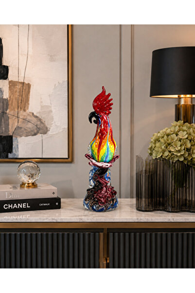 hediyeconcepti El Yapımı Murano Cam Horoz Sanat Objesi – Renkli ve Zarif Deko...