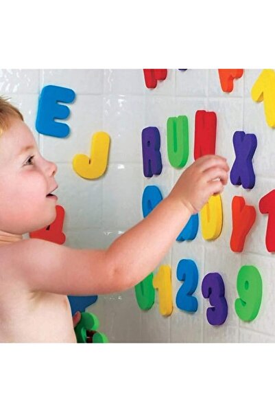 KASTWAVE Bath Toys Organizer + 36 Soft Foam ABC 123 Letters & Numbers Bathroo...