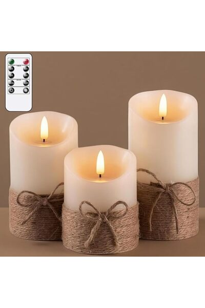 GENERAL Ivory White Genuine Max Flameless Candle LED lamp | Set of 3 Battery ...