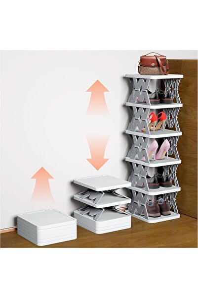 ABINO ABIN Small Shoe Rack Without Assembly, Foldable and Saving Space, Verti...