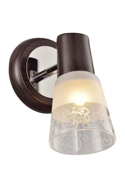 Klausen Wall Light 1xE27, brown, chrome,