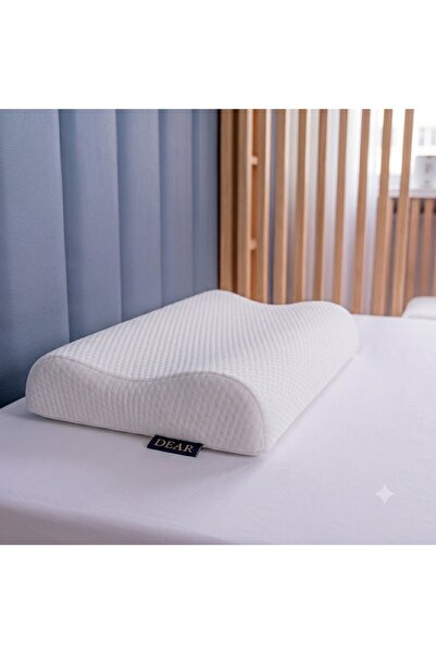 Dear Visco Çift Kavisli Visco Yüksek Yastık Boyun Rahatsızlığı İçin Ortopedik Memory Foam Özellikli Rahat Yastık 54*40*12/9 cm