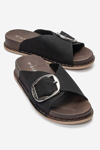 CCWAY AYAKKABI Single Buckle Women's Slippers Black