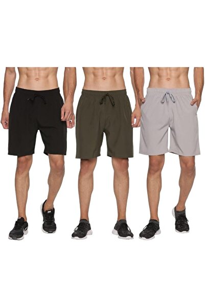 Okli-Rsoe RSO Outfits Men's Polyester Solid Sports Casual Shorts PACK OF 3