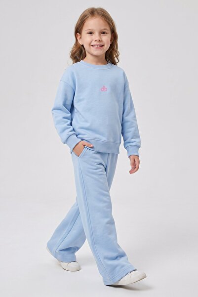 Dmb Girls' Wide-Leg Sweatpants Set Crew Neck Sweatshirt and Pants