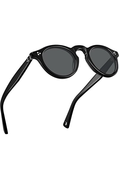 CARFIA Retro Mens Sunglasses Women Polarized UV400 Protection, Small Round Ac...