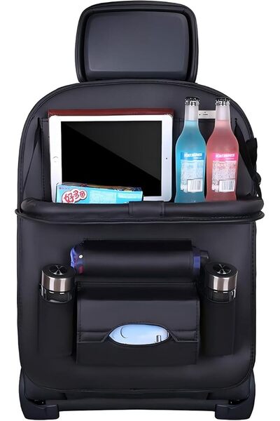 NYGANMELLOZ Car Backseat Organizer,Multi-Pocket PU Leather Backseat Organizer...