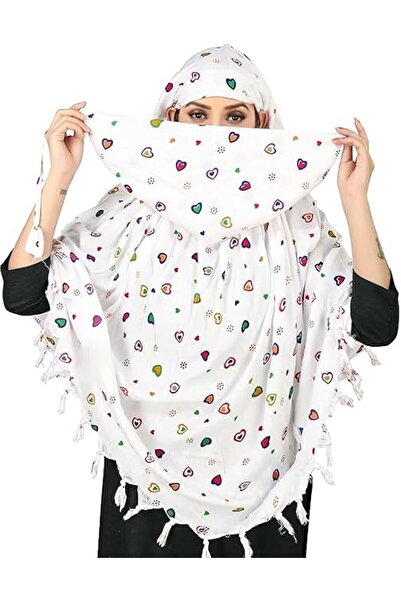 HETVIN Cotton Long Scarf Mask Scarves Usable for Vehicle Driver | White Print...