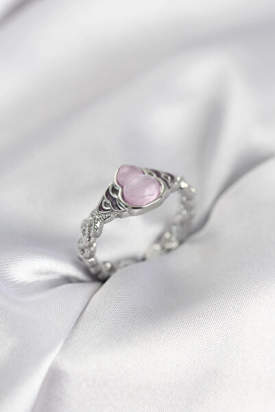 SORA GROUP Silver Color Pink Drop Model Women's Ring