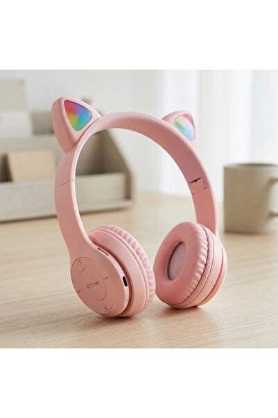 DeaL Căști wireless pliabile cu urechi de pisică și Bluetooth 5.0 — Sunet cla...