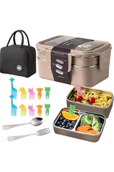 GENERAL Mylindde Stainless Steel Lunch Box, 28.7oz Cute Bento Box, Kids Snack...
