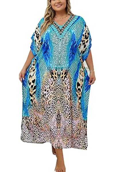 YouKD Women's Summer Boho Kimono Long Shirt Dress Large Size Robe Beach Wraps...