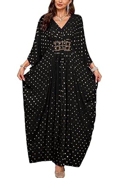 YouKD Women's Solid Color Bohemian Kaftan Dress Beach Cover Ups Plus Size Bat...