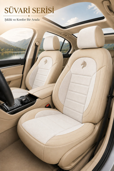 TROBUS BMW 3 Serisi E90 2005-2012 Uyumlu Süvari Serisi Tay Tüyü Bej Premium K...