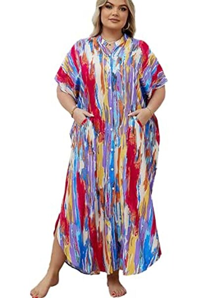YouKD Women's Summer Boho Kimono Long Shirt Dress Large Size Robe Beach Wraps...