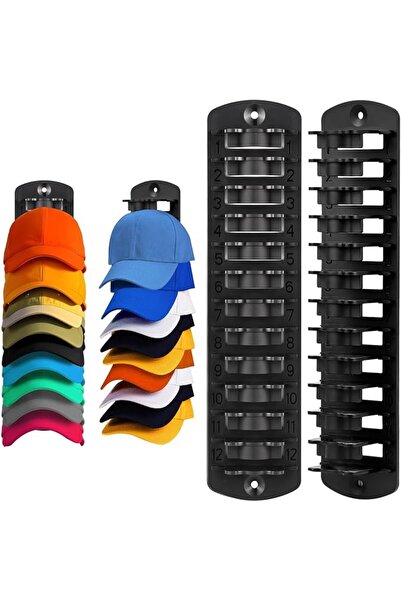 KASTWAVE Hat Organizer for Baseball Caps, 2 Pack Wall-Mounted Hat Rack, Adhes...