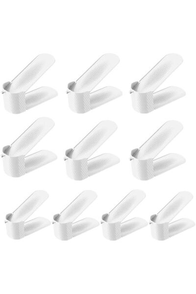 GENERAL Adjustable Shoe Slots Organizers 10PACK Clear Space Saver Shoe Stacke...