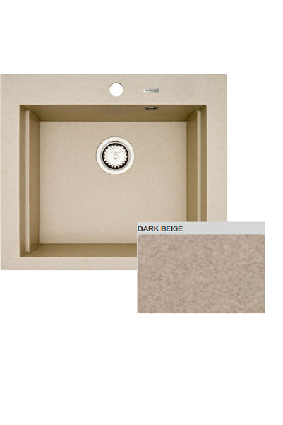 Pyramis Siros 1B Dark Beige Ένθετος Νεροχύτης από Συνθετικό Γρανίτη 57x51.5cm