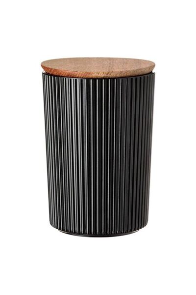 OEM Recipient de Depozitare Capac din Lemn cu Dungi Negre din Plastic 900ml