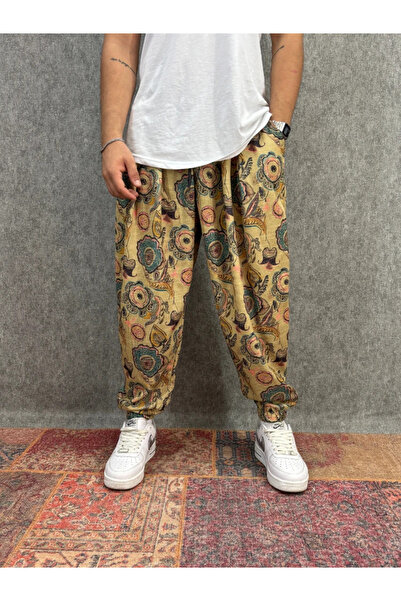 FıttingRoom Elastic Waist Pleated Patterned Half-Shalwar