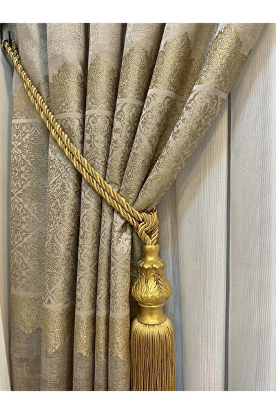 çolakperde Lüks Jakarlı Varaklı Pano Fon Perde 1/3 sık pileli