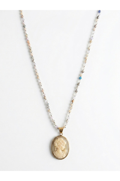 Capo by Aytaç Yamaç Capo Woman Natural Stone Cameo Necklace |   Vintage Women's Profile Figured Special Design