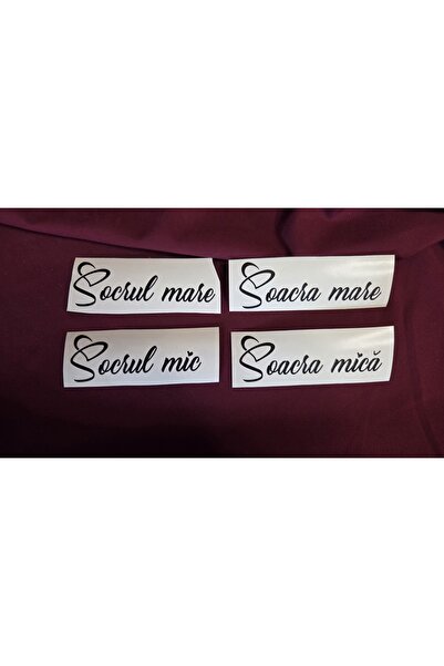 Divart Studio Set 4 Stickere Autocolante pentru Pahare Nuntă - "Socrul mare, ...