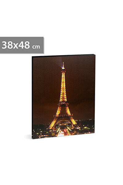 Alista Home Tablou LED Turnul Eiffel 48 x 38 cm, decor de perete cu lumină al...