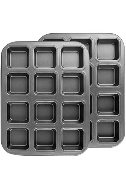 Generic Non-Stick Mini Loaf Pan, 12 Cavity Brownie Baking Pan, Carbon Steel M...
