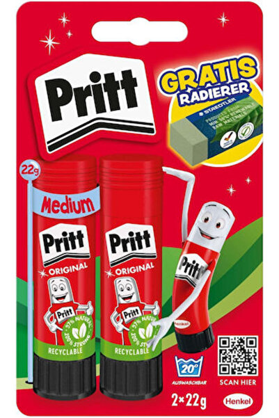 Pritt Κόλλα σε στικ 2x22γρ. Με Γόμα Λιανική