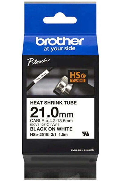 Brother Ταινία για ετικετογράφο P-Touch 1,5μ x 21χιλ. Μαύρο Κωδικός: HSe-251E