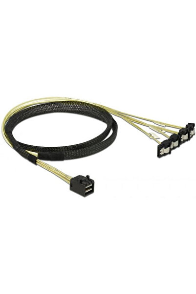 DELOCK Καλώδιο Mini SAS σε SATA III 7 ακίδων 100 εκ. Μαύρο
