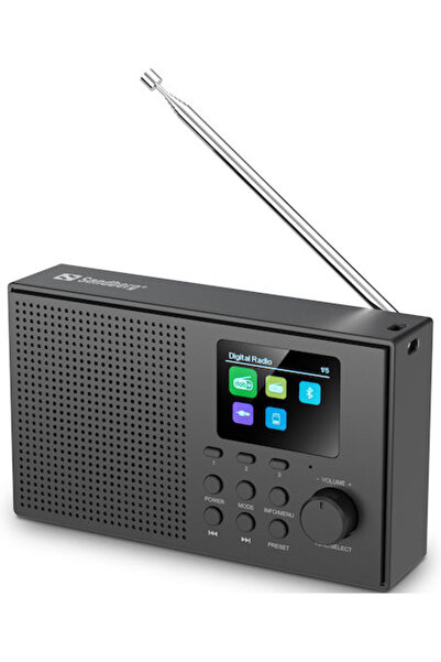Sandberg Επαναφορτιζόμενο Ραδιόφωνο Τσέπης DAB+ με Bluetooth και USB, Μαύρο
